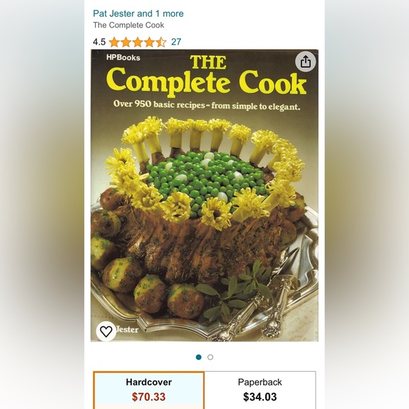 Vintage 1984 Cookbook Pat Jester The Complete Cook Hardcover - 950 Basic Recipes - Picture 16 of 16